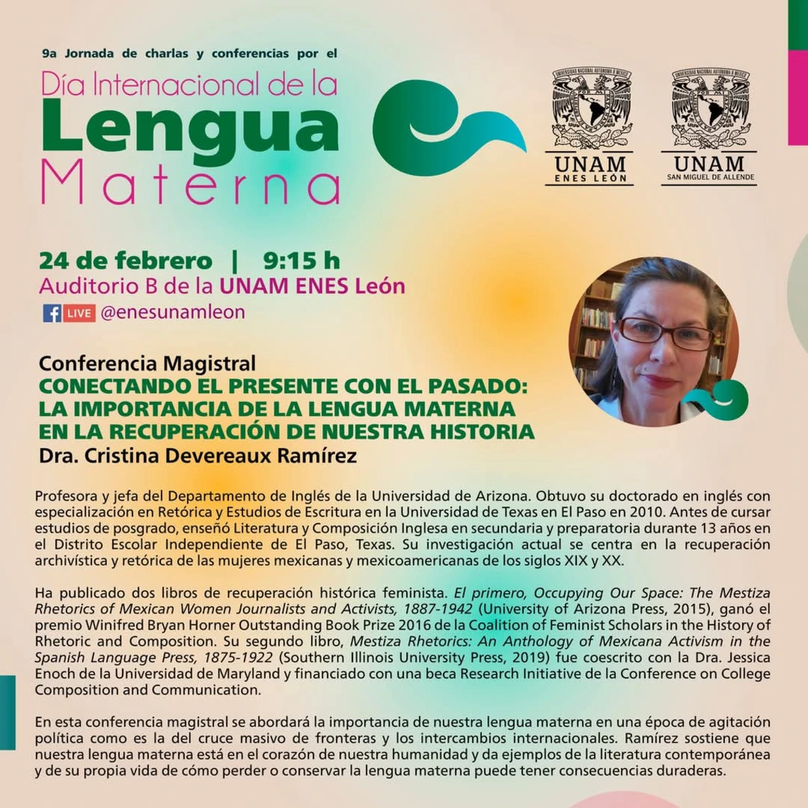 Lengua Materna, conferencia por la Dra. Cristina Ramirez